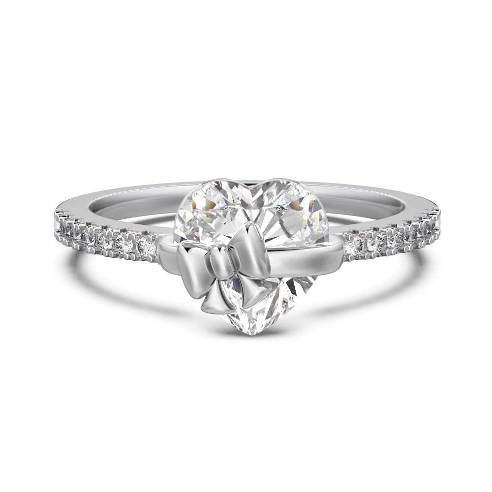 Heart Zircon Bow Ring