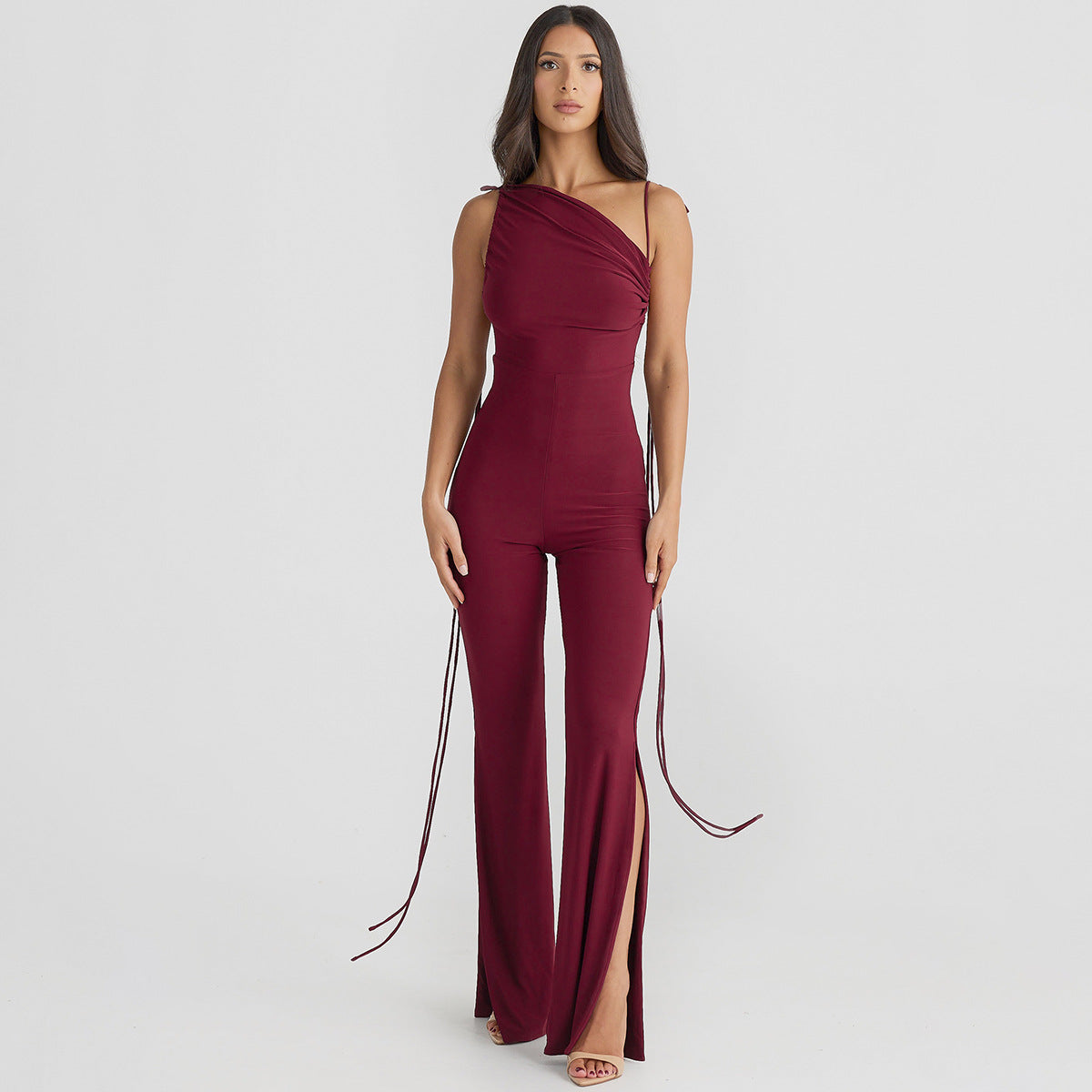 Women's Fashionable With Side-slit Slim Fit Bodysuit