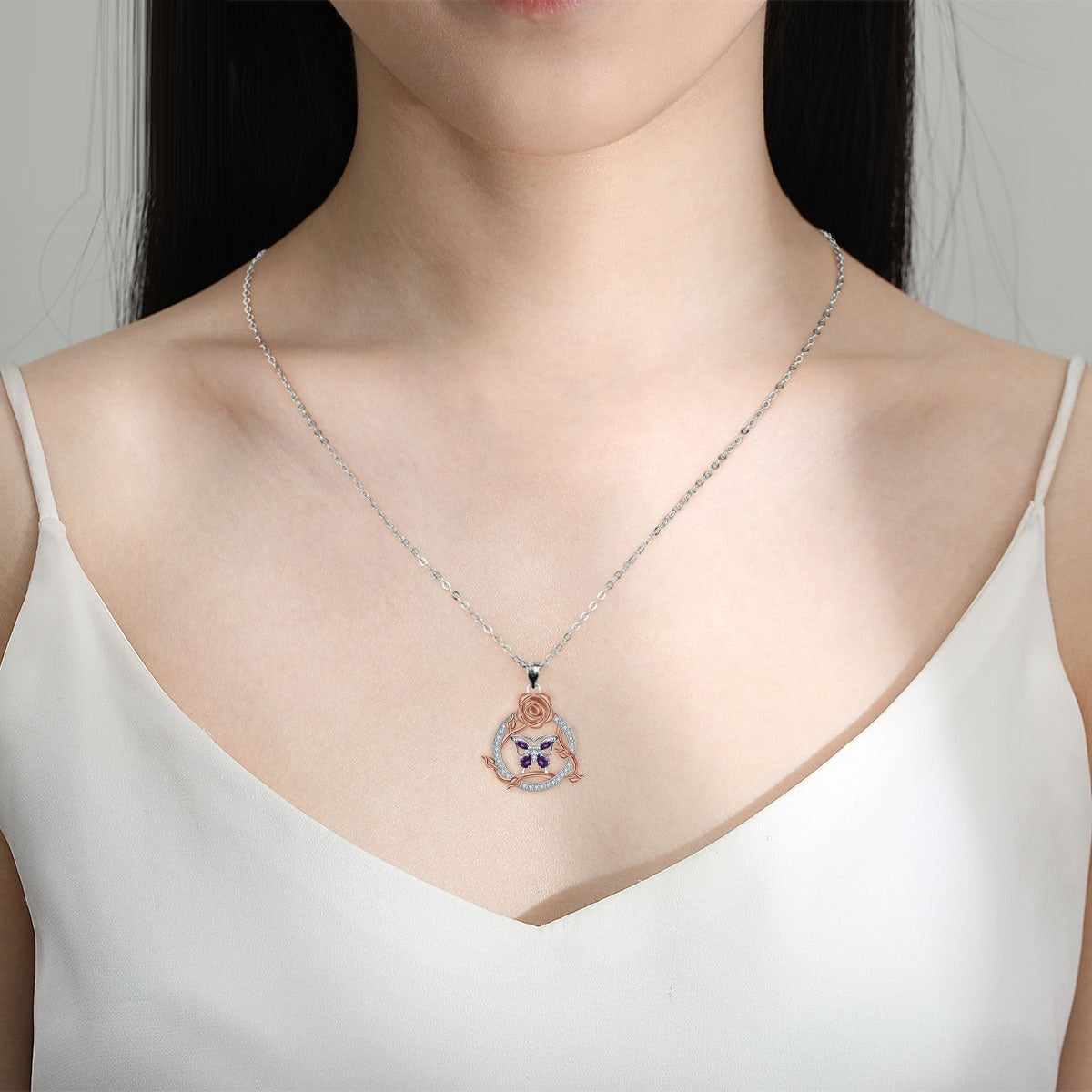 Butterfly Rose Necklace