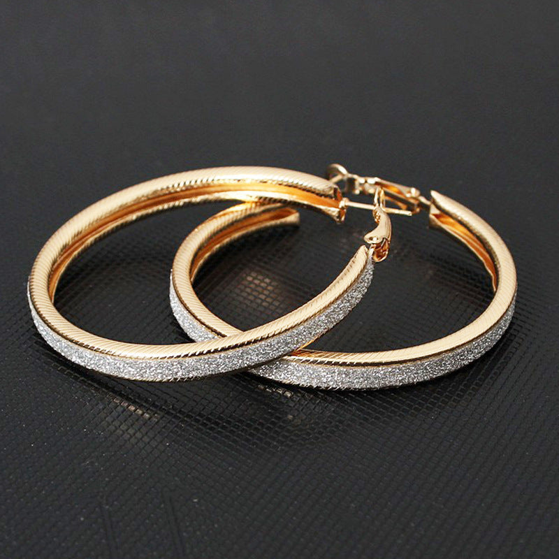 Frosted Big Circle Earrings