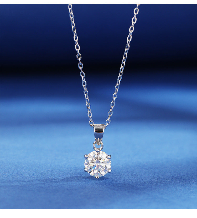 Silver 2 Karat Moissanite Necklace