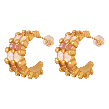 Gold Plated C- Shaped Earrings