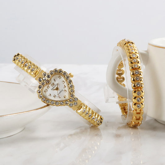 Heart-shaped Rhinestone Watch