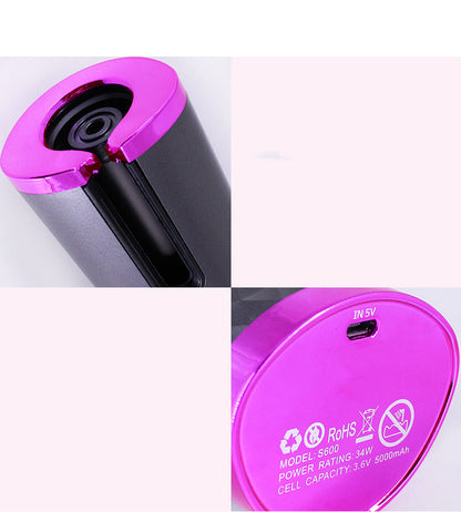 Rechargeable Automatic Hair Curler| Portable Hair Curling Iron| LCD Display| Curly Rotating Wave Styer