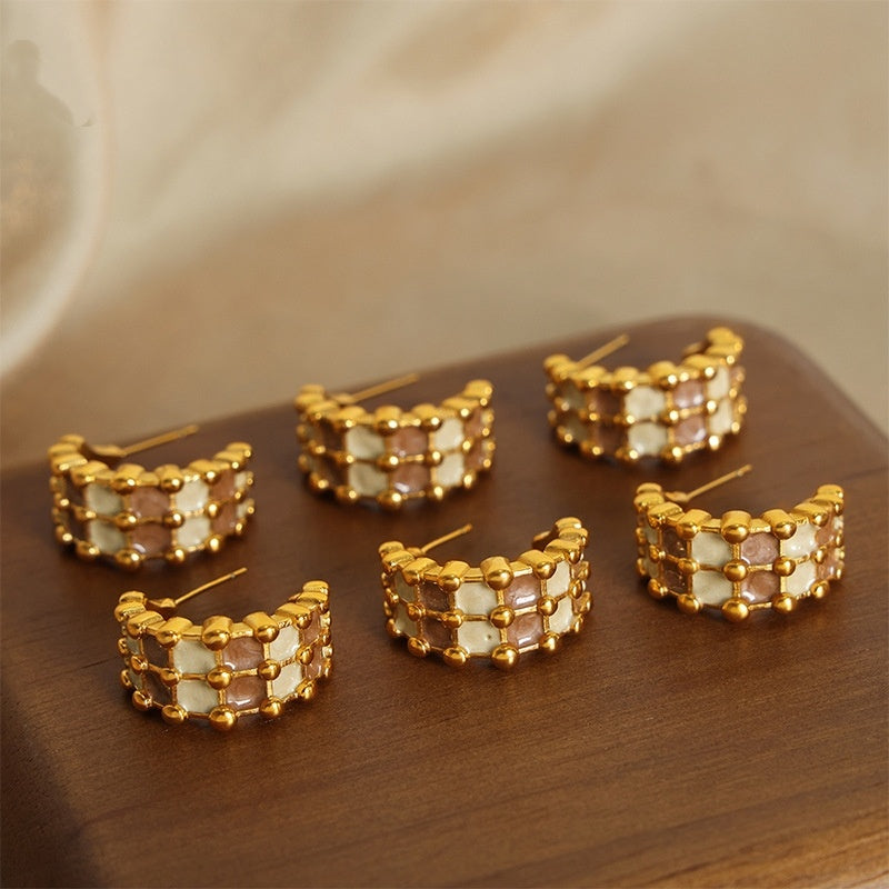 Gold Plated C- Shaped Earrings