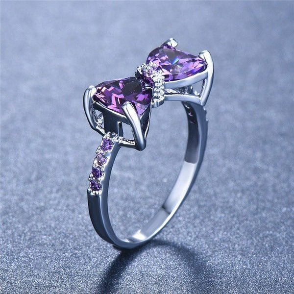 Purplish Red Zircon Ring