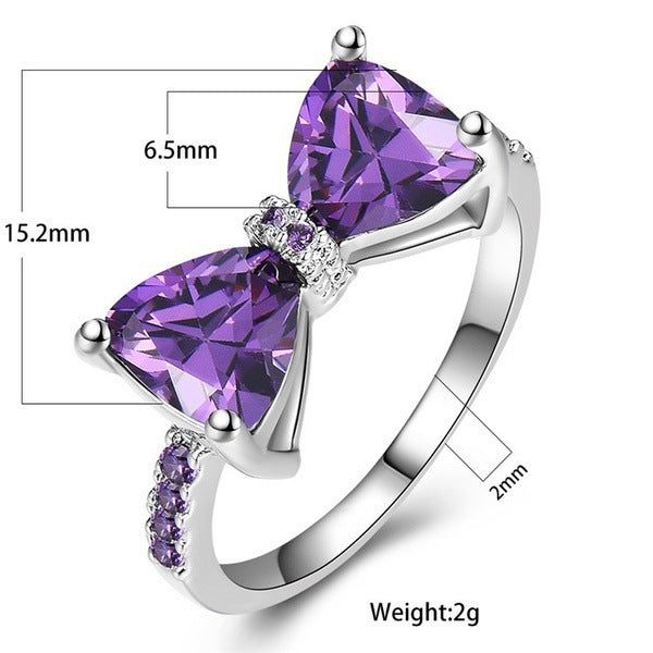 Purplish Red Zircon Ring