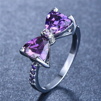 Purplish Red Zircon Ring
