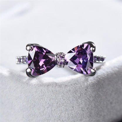 Purplish Red Zircon Ring