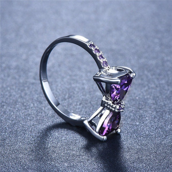 Purplish Red Zircon Ring