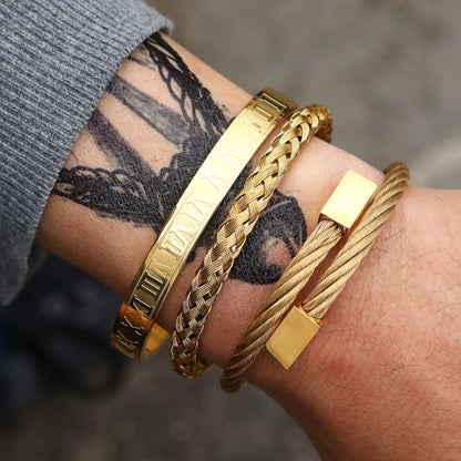Titanium Steel Bracelet Set
