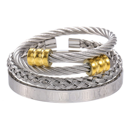 Titanium Steel Bracelet Set