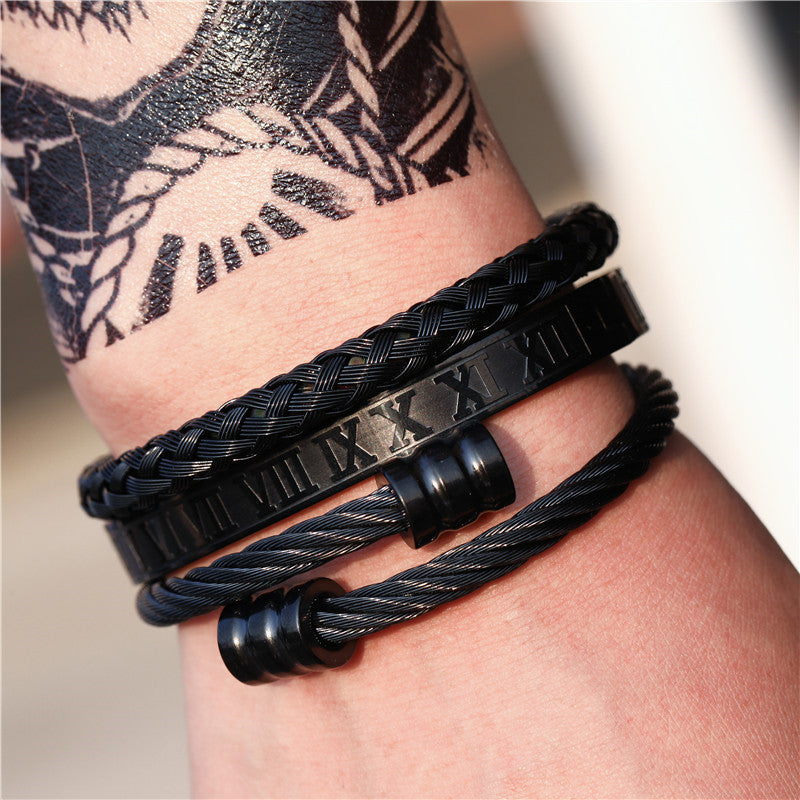 Titanium Steel Bracelet Set