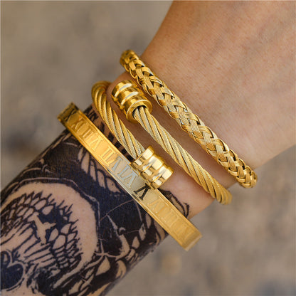 Titanium Steel Bracelet Set