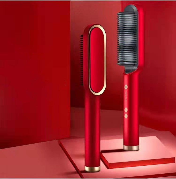 2 In 1 Hair Straightener| Curling Tong| Dual-purpose Electric Hair Brush