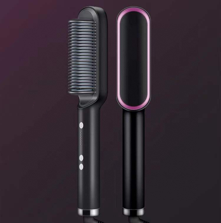 2 In 1 Hair Straightener| Curling Tong| Dual-purpose Electric Hair Brush