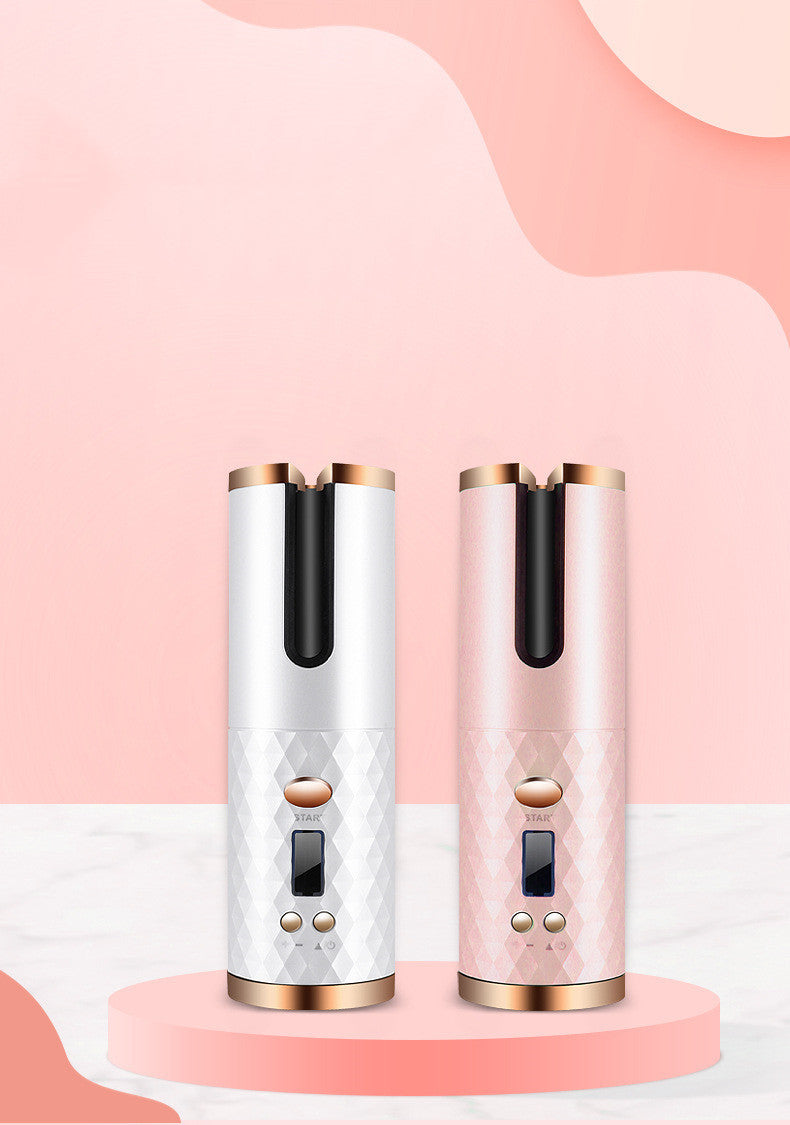 Rechargeable Automatic Hair Curler| Portable Hair Curling Iron| LCD Display| Curly Rotating Wave Styer