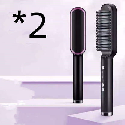 2 In 1 Hair Straightener| Curling Tong| Dual-purpose Electric Hair Brush