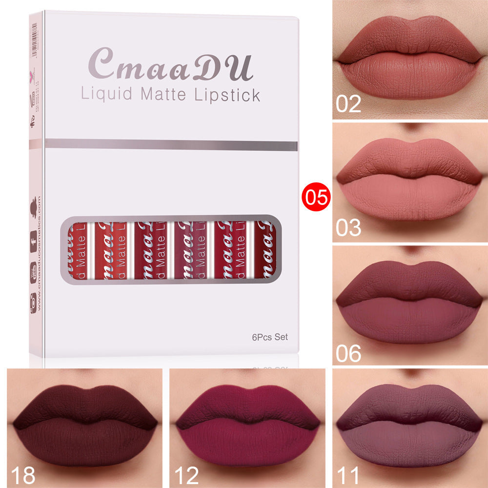 Set of 6| Matte Non-stick Lipstick| Long Lasting Lip Gloss