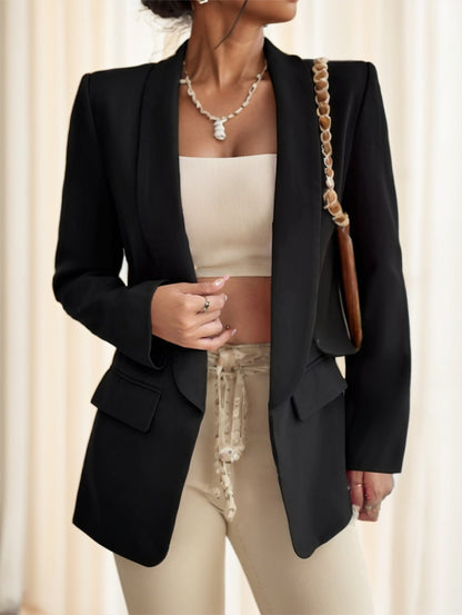 Women Solid Color Blazer Jacket