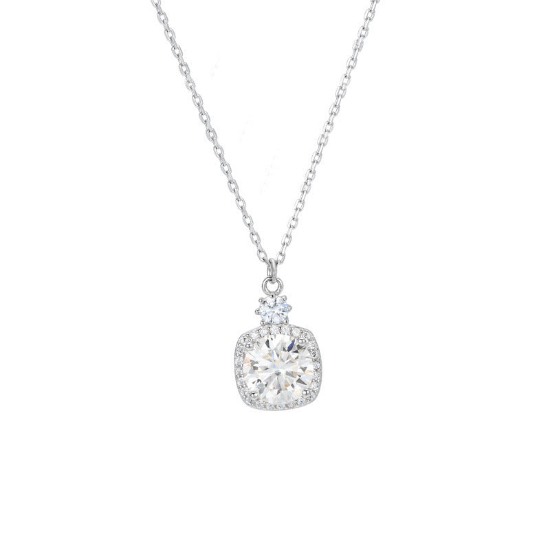 Silver 2 Karat Moissanite Necklace