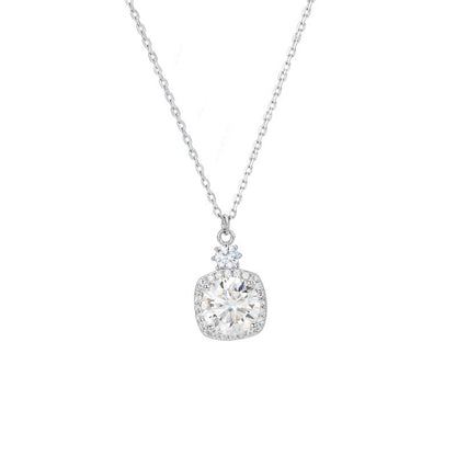 Silver 2 Karat Moissanite Necklace