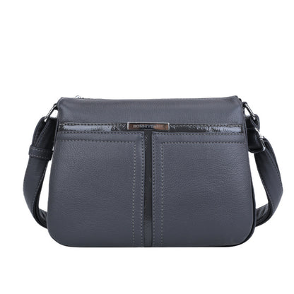 Soft Leather Multi-layer Crossbody Bag