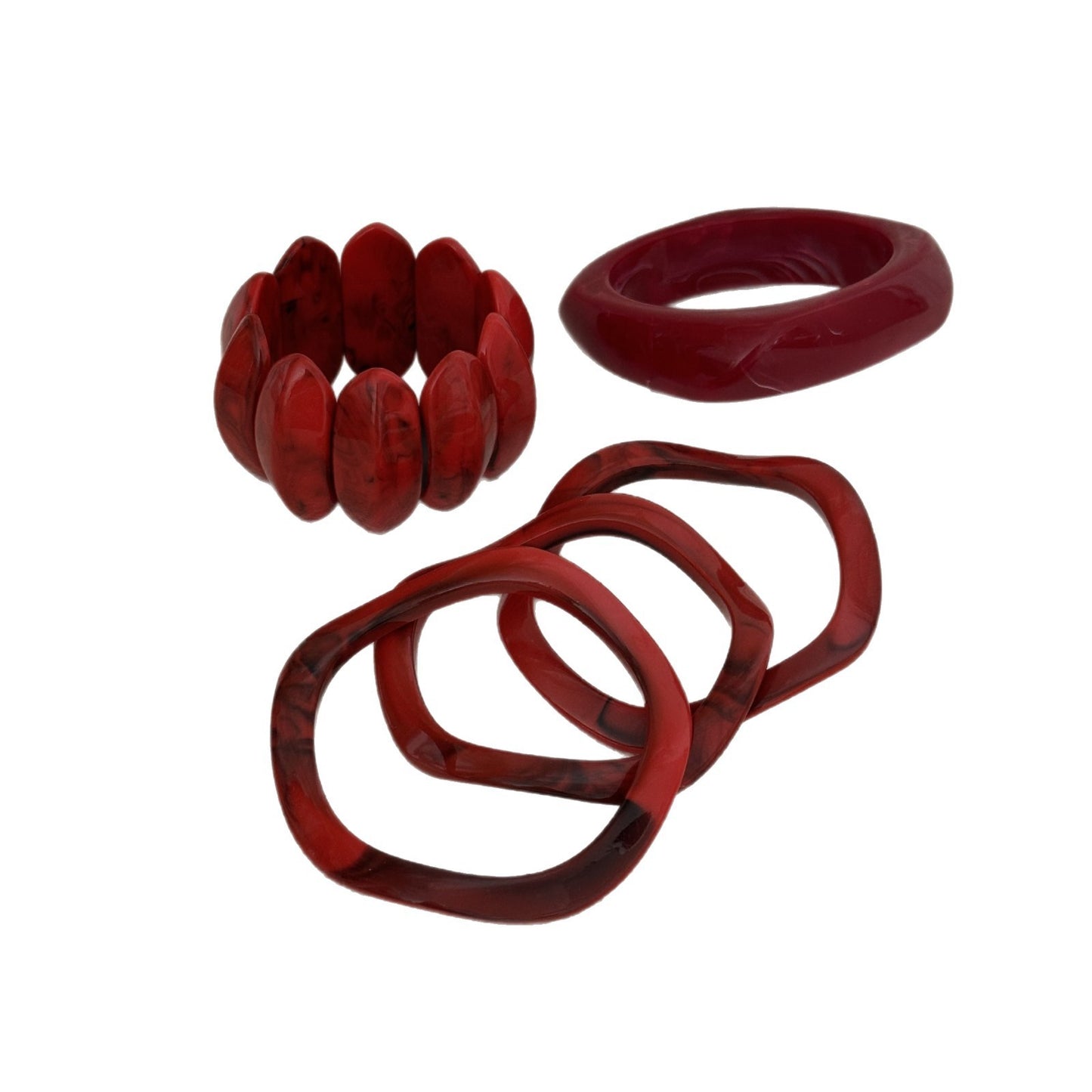Geometric Blooming Red Bracelet
