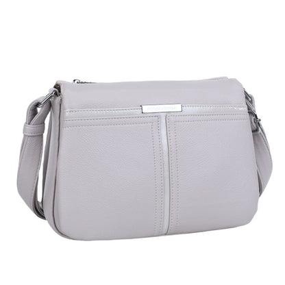 Soft Leather Multi-layer Crossbody Bag