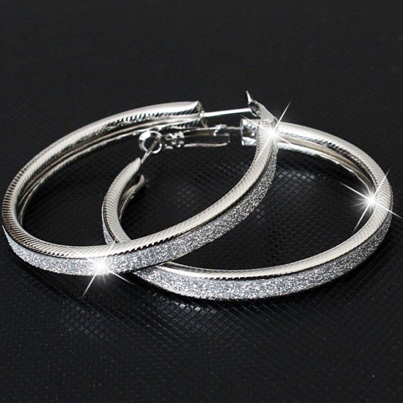 Frosted Big Circle Earrings