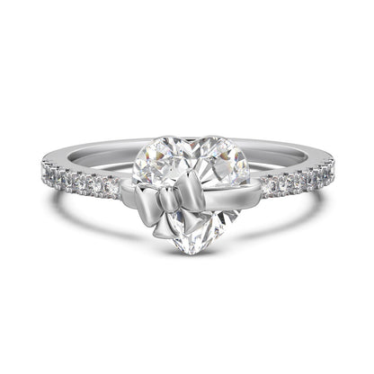Heart Zircon Bow Ring