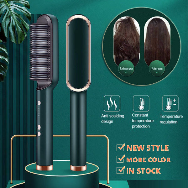 2 In 1 Hair Straightener| Curling Tong| Dual-purpose Electric Hair Brush