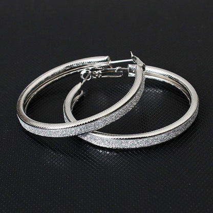 Frosted Big Circle Earrings