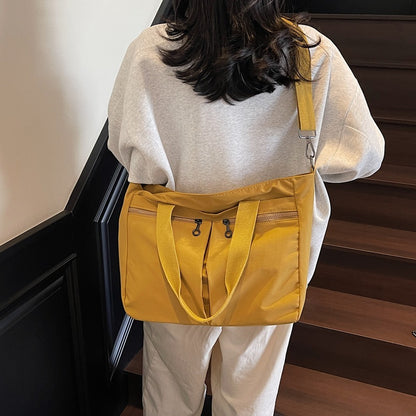 Solid Color Casual Large Capacity Portable Messenger Bag
