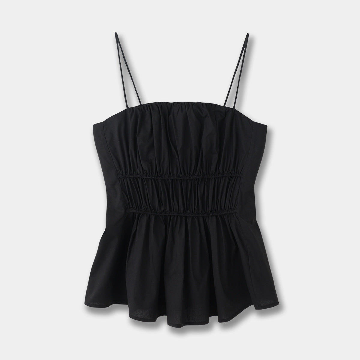 Pleated Camisole Top Brown Waisted Vest
