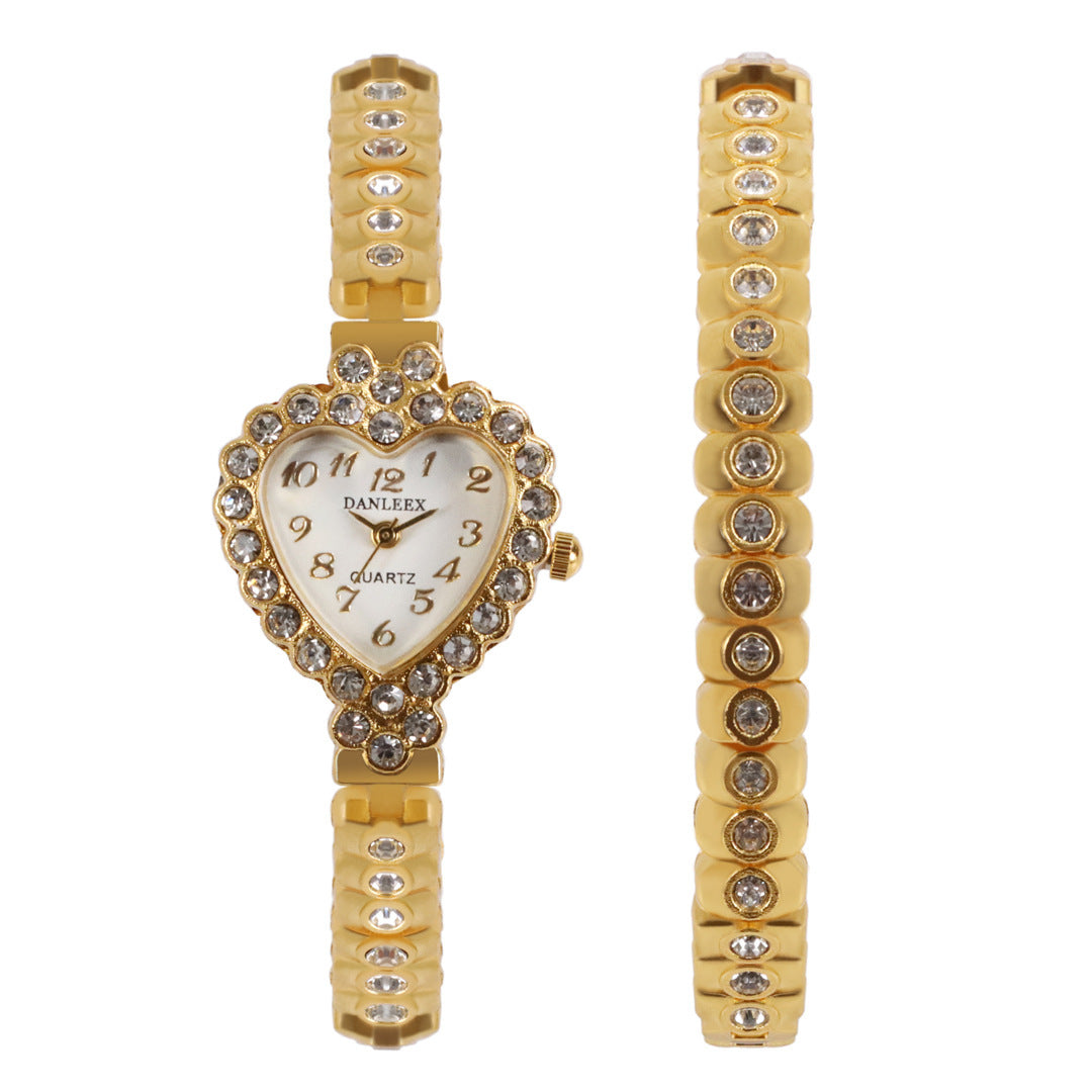 Heart-shaped Rhinestone Watch