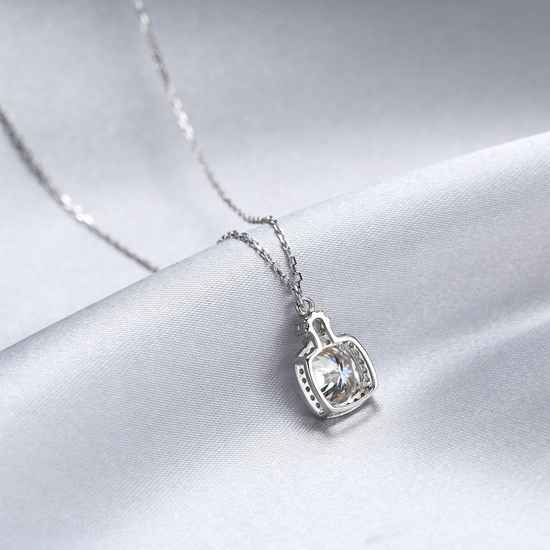 Silver 2 Karat Moissanite Necklace