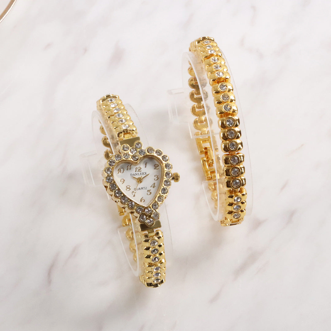 Heart-shaped Rhinestone Watch