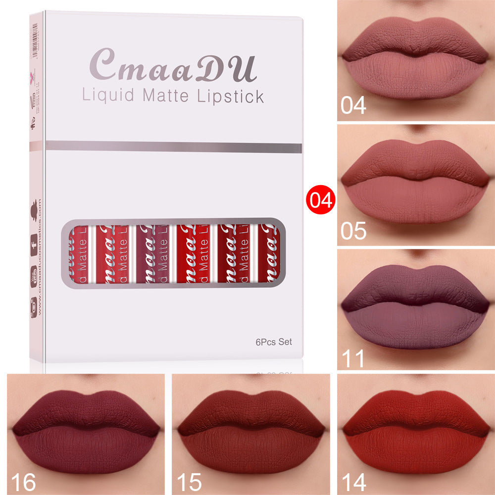 Set of 6| Matte Non-stick Lipstick| Long Lasting Lip Gloss