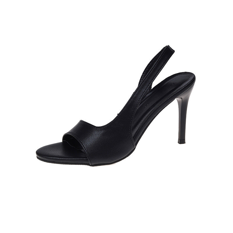 Pointed Toe French Style High Heel Sandals