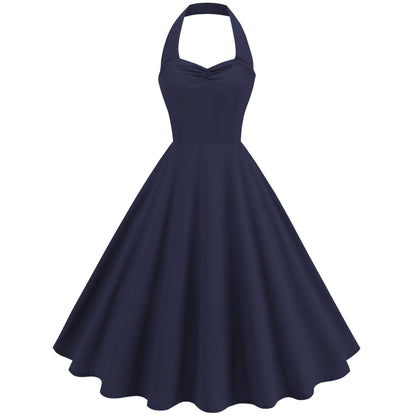 Retro Hepburn Style Little Halter Dress
