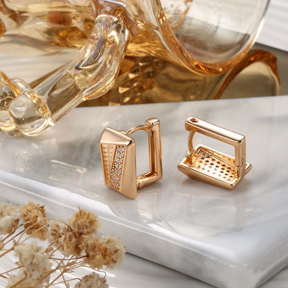Fine Zircon Inlaid Earrings