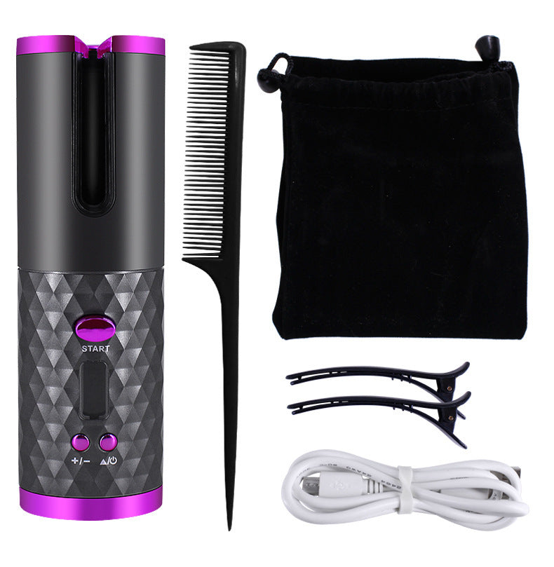 Rechargeable Automatic Hair Curler| Portable Hair Curling Iron| LCD Display| Curly Rotating Wave Styer
