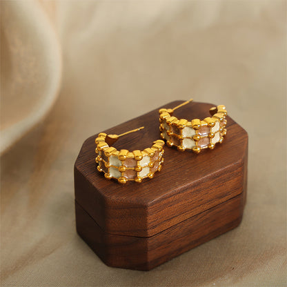 Gold Plated C- Shaped Earrings
