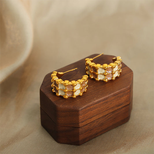 Gold Plated C- Shaped Earrings