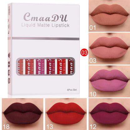 Set of 6| Matte Non-stick Lipstick| Long Lasting Lip Gloss