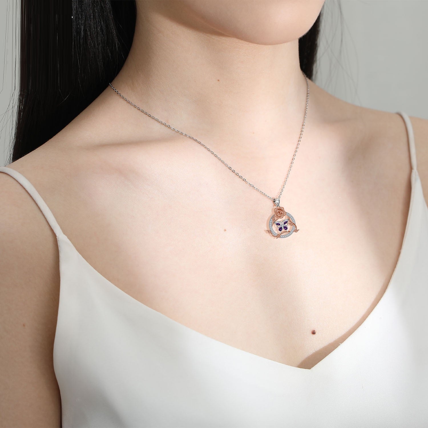 Butterfly Rose Necklace