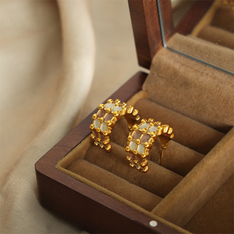 Gold Plated C- Shaped Earrings