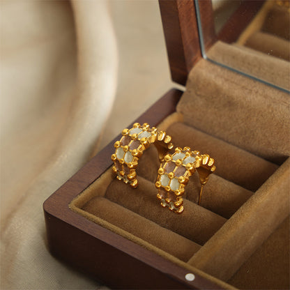 Gold Plated C- Shaped Earrings
