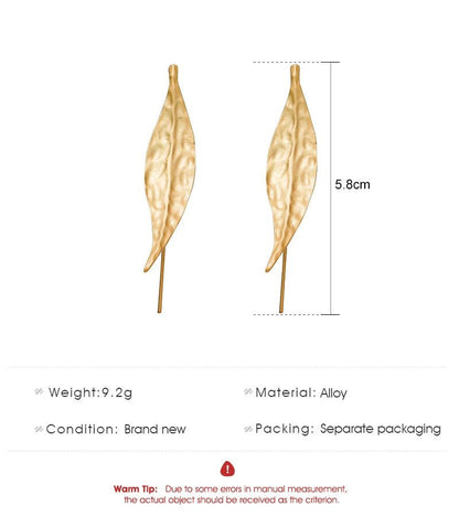 European And American Ins Personality Leaf Ear Hook